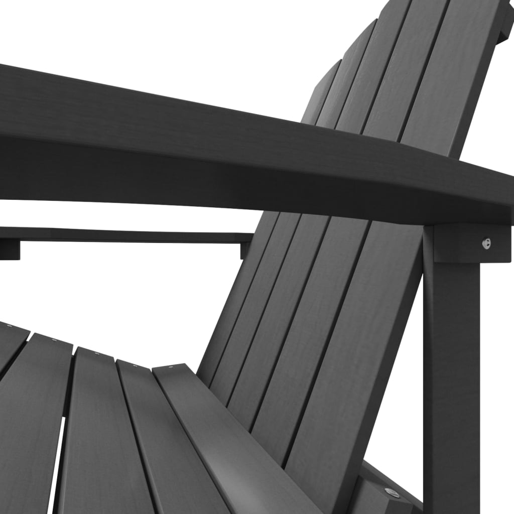 Patio Adirondack Chair with Footstool HDPE Anthracite