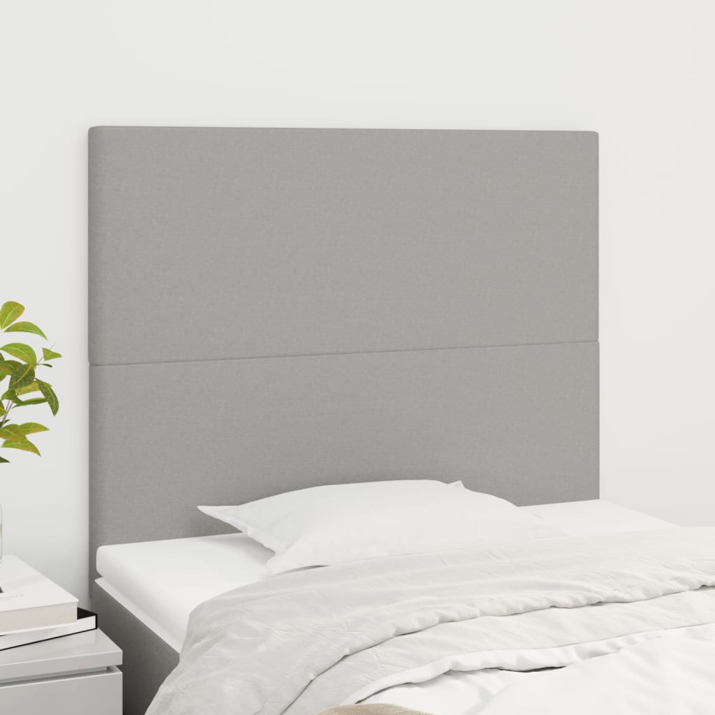 Headboards 2 pcs Light Gray 39.4"x2"x30.7"/34.6" Fabric