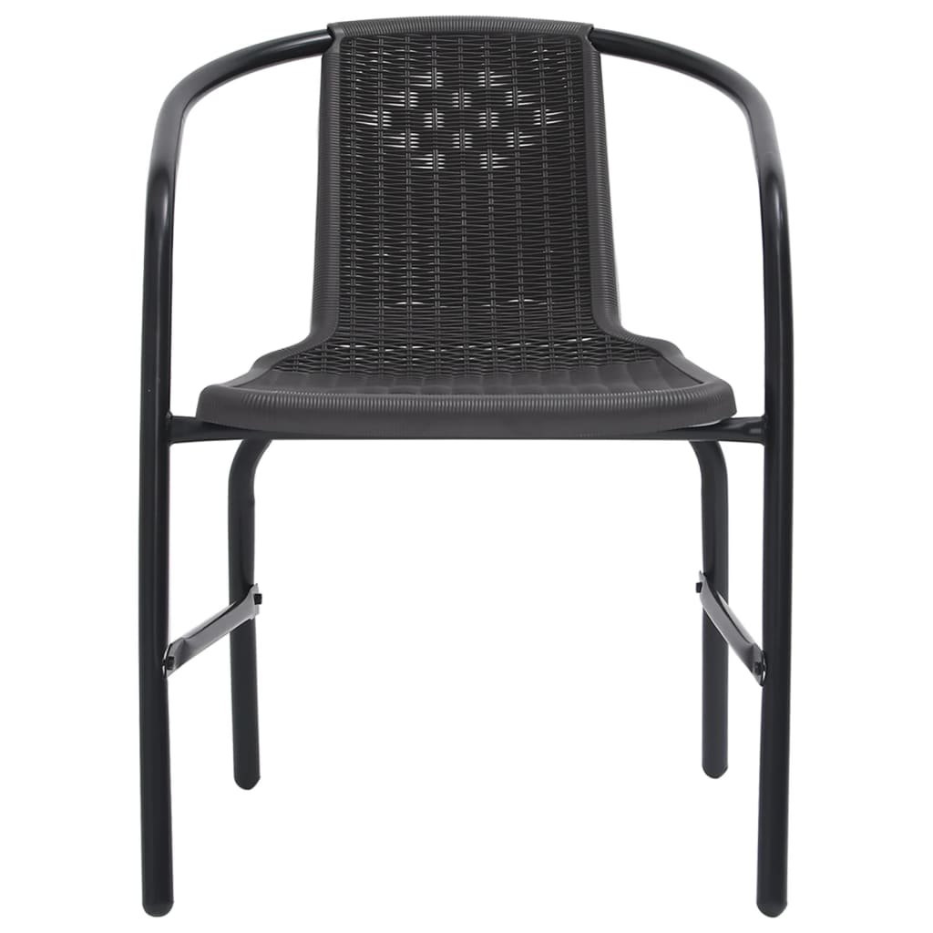 Garden Chairs 6 pcs Plastic Rattan and Steel 242.5 lb