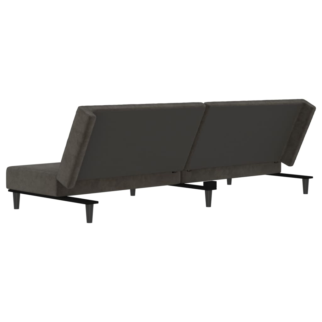 2-Seater Sofa Bed Dark Gray Velvet