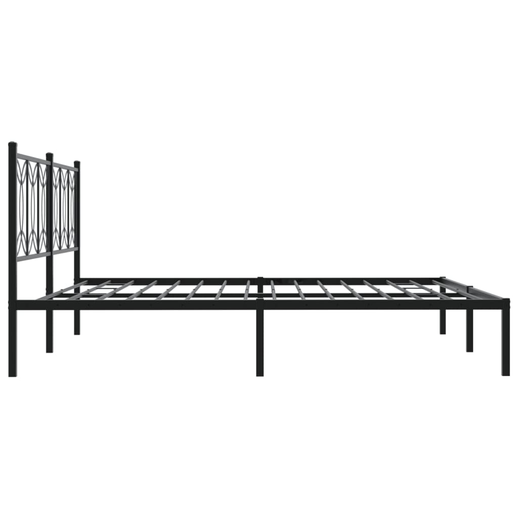 Metal Bed Frame without Mattress with Headboard Black 76"x79.9"