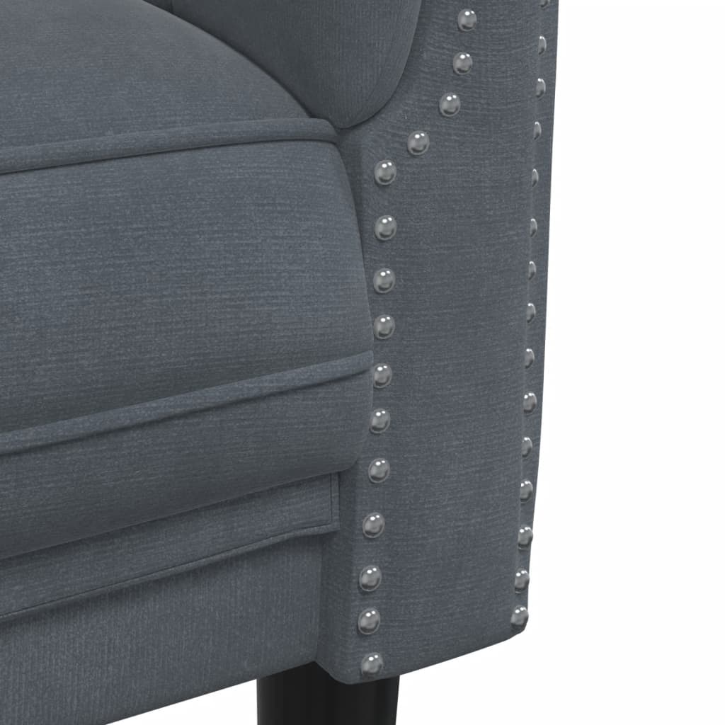 Sofa 3-Seater Dark Gray Velvet