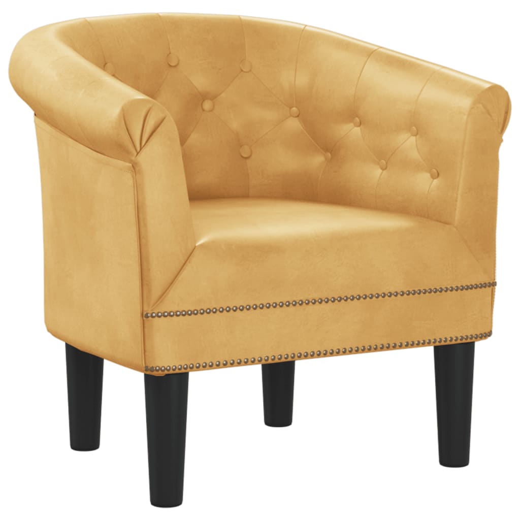 Tub Chair Gold Faux Leather