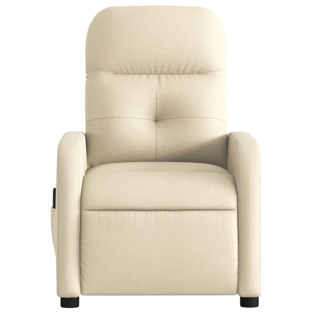 Massage Recliner Chair Cream Fabric