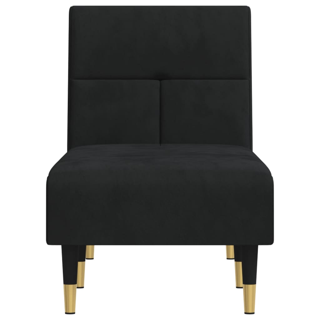 Chaise Longue Black Velvet