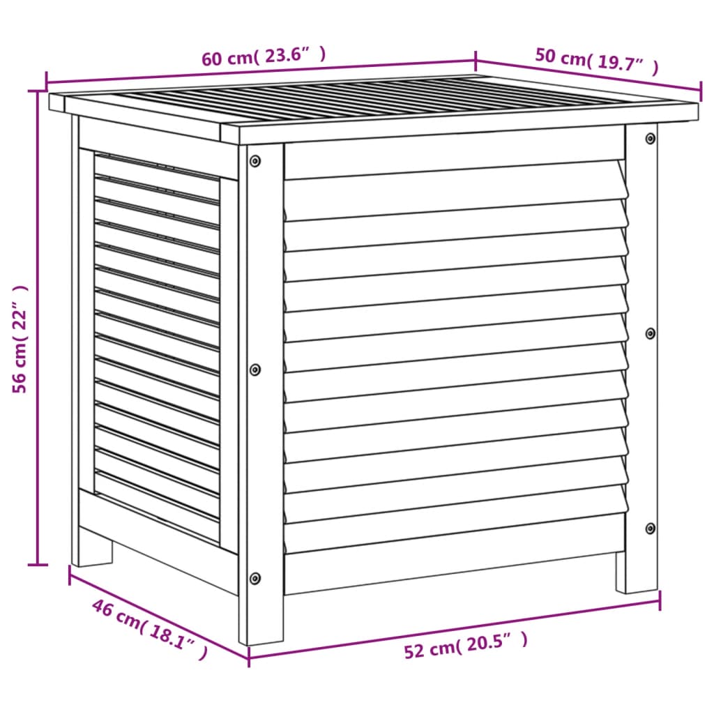 Garden Storage Box with Louver 23.6"x19.7"x22" Solid Wood Acacia