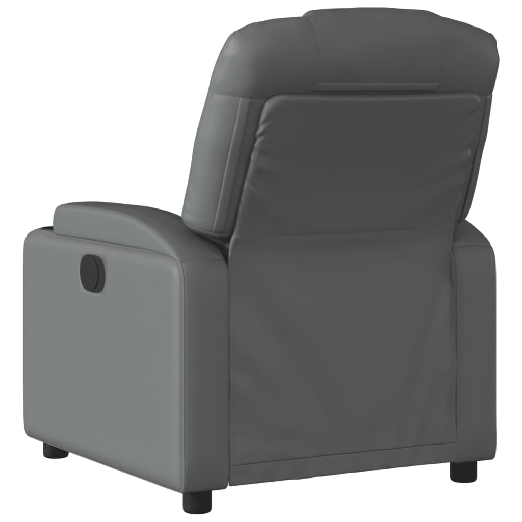 Recliner Chair Gray Faux Leather