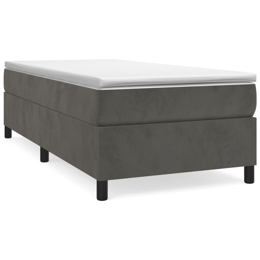 Bed Frame without Mattress Dark Gray Twin XL Velvet (US Only)