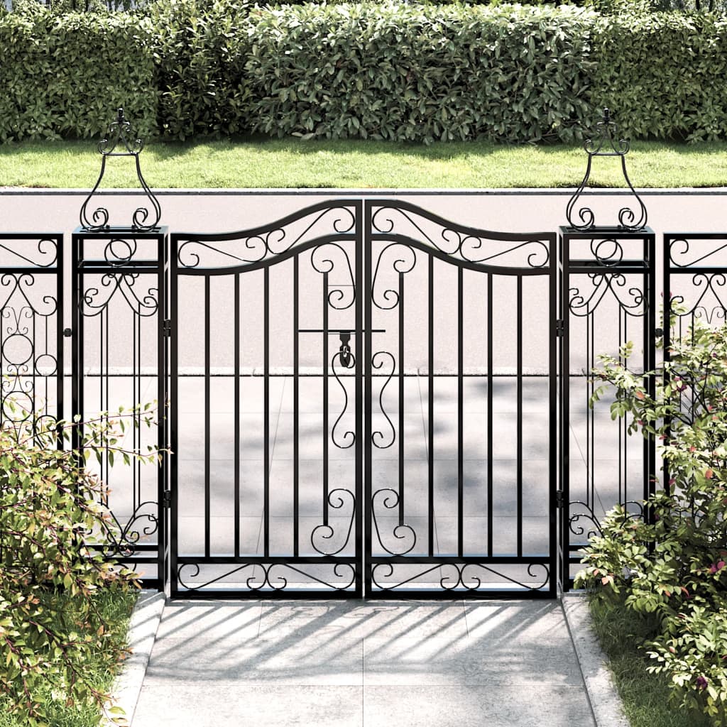 Garden Gate Black 47.6"x3.1"x39.4" Wrought Iron