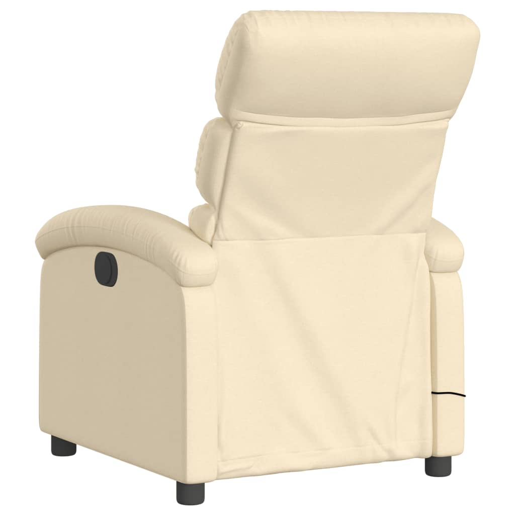 Electric Massage Recliner Chair Cream Fabric