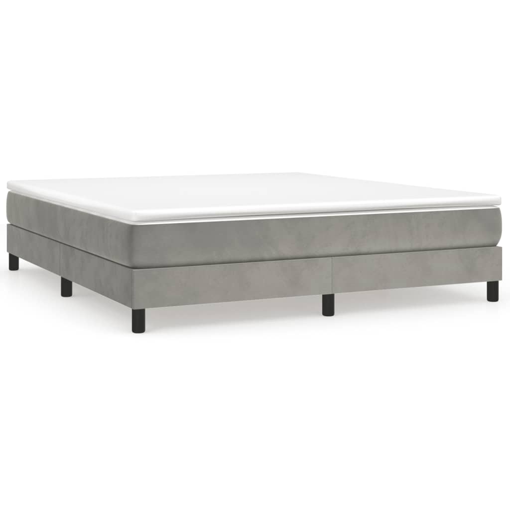 Bed Frame without Mattress Light Gray California King Velvet (US Only)