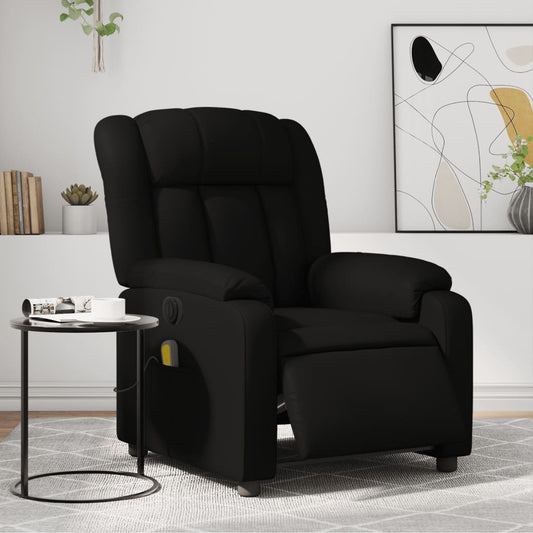 Electric Massage Recliner Chair Black Faux Leather