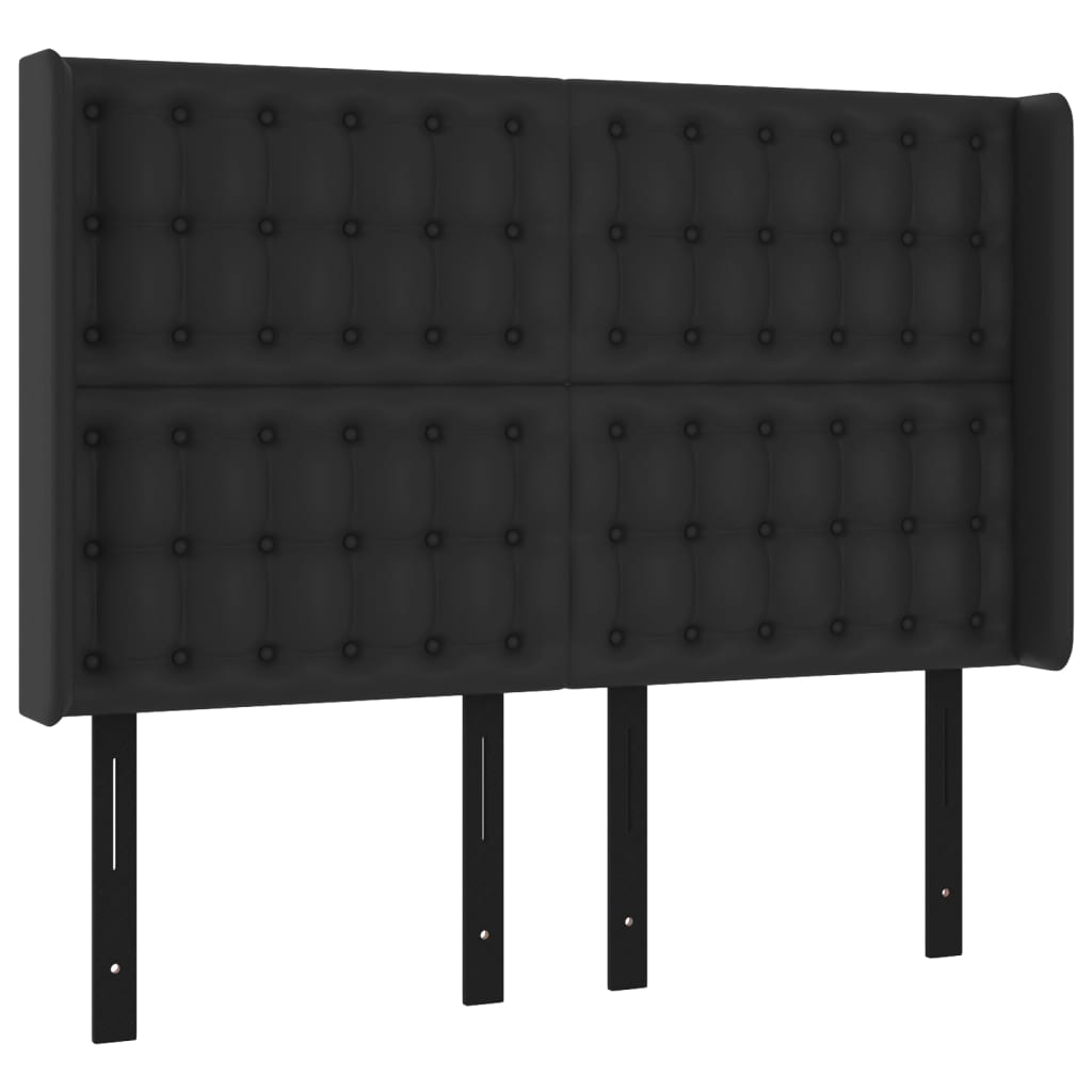 LED Headboard Black 57.9"x6.3"x46.5"/50.4" Faux Leather