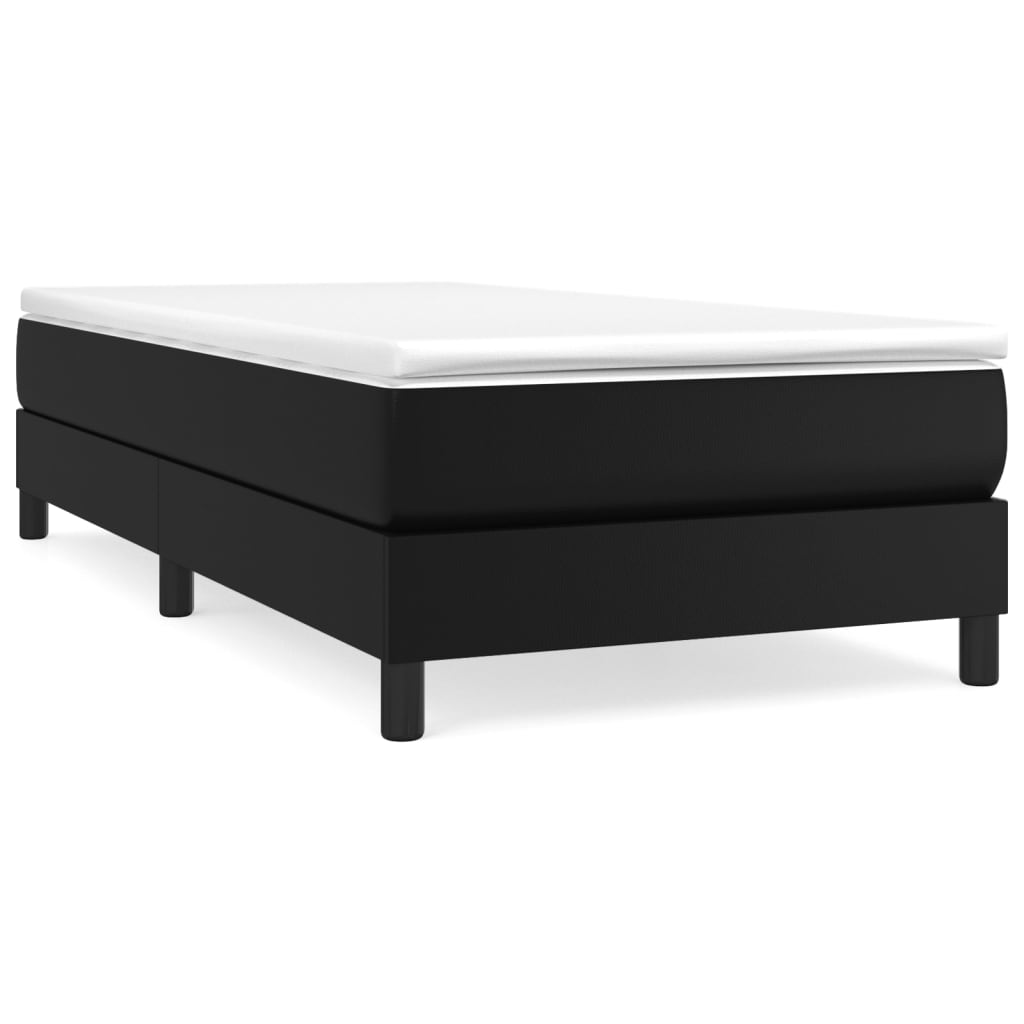 Bed Frame without Mattress Black Twin XL Faux Leather (US Only)