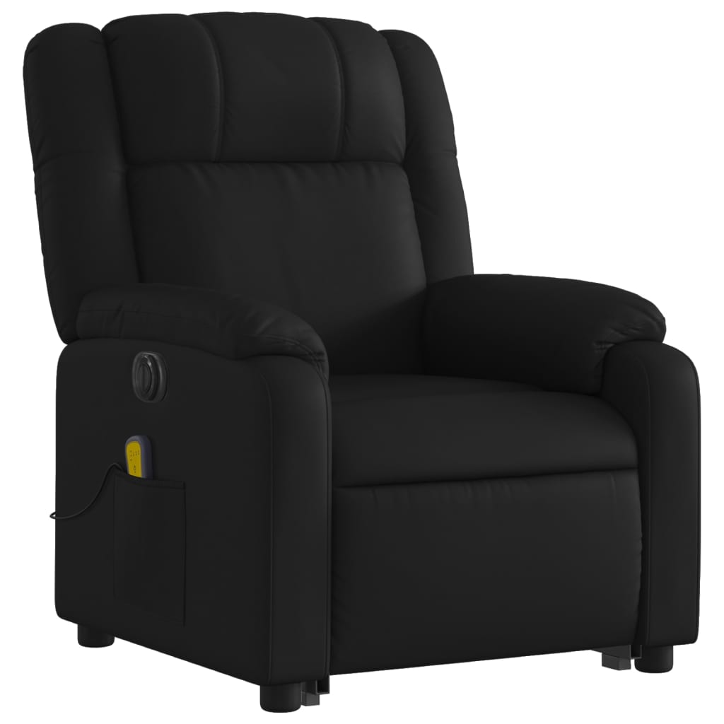 Electric Stand up Massage Recliner Chair Black Faux Leather