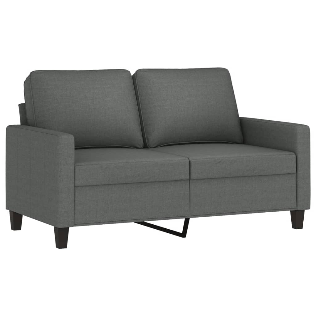 4 Piece Sofa Set with Cushions Dark Gray Fabric