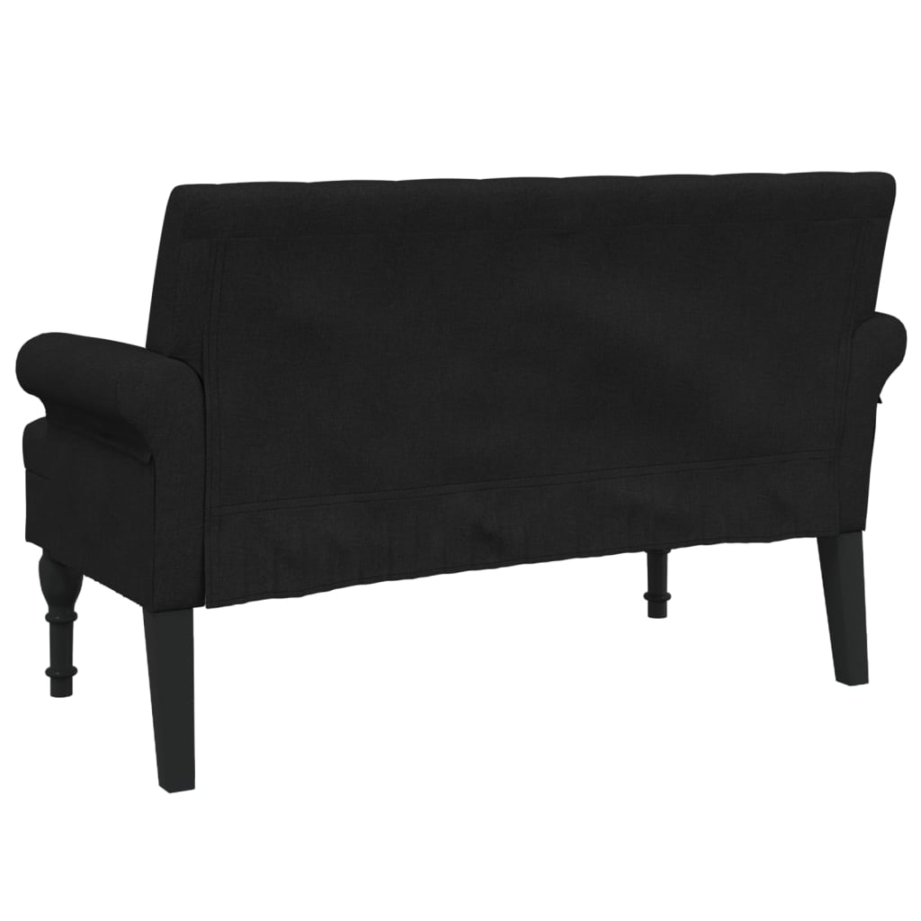 Bench with Backrest Black 47.2"x24.4"x29.7" Fabric