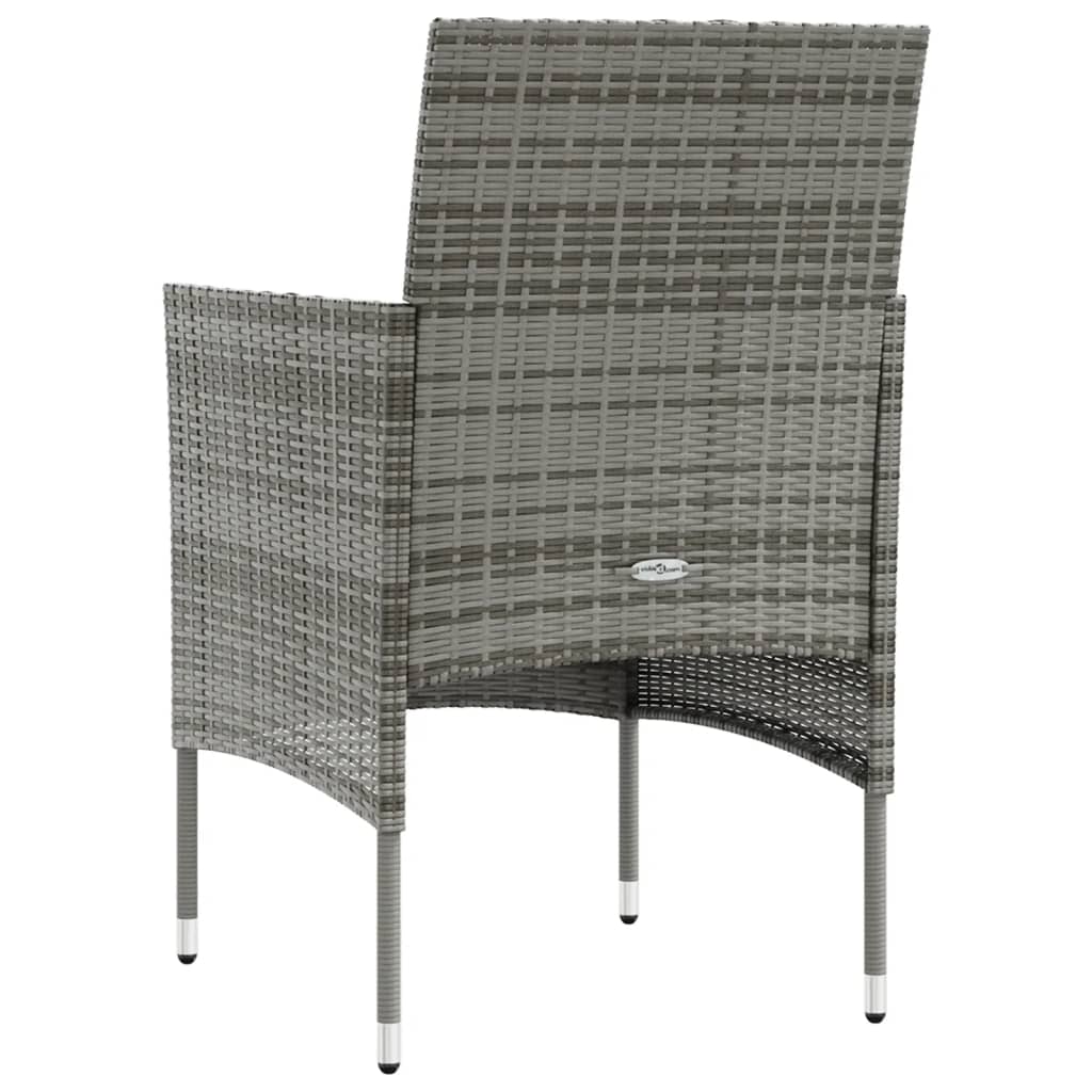 8 Piece Patio Lounge Set with Cushions Poly Rattan Gray