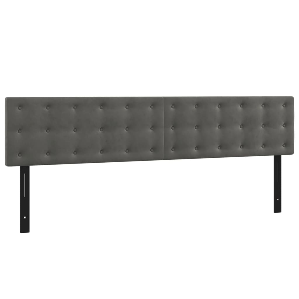 Headboards 2 pcs Dark Gray 39.4"x2"x30.7"/34.6" Velvet