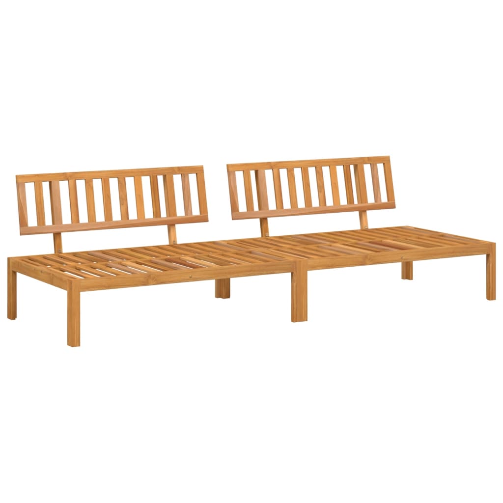 Patio Pallet Middle Sofas 2 pcs Solid Wood Acacia