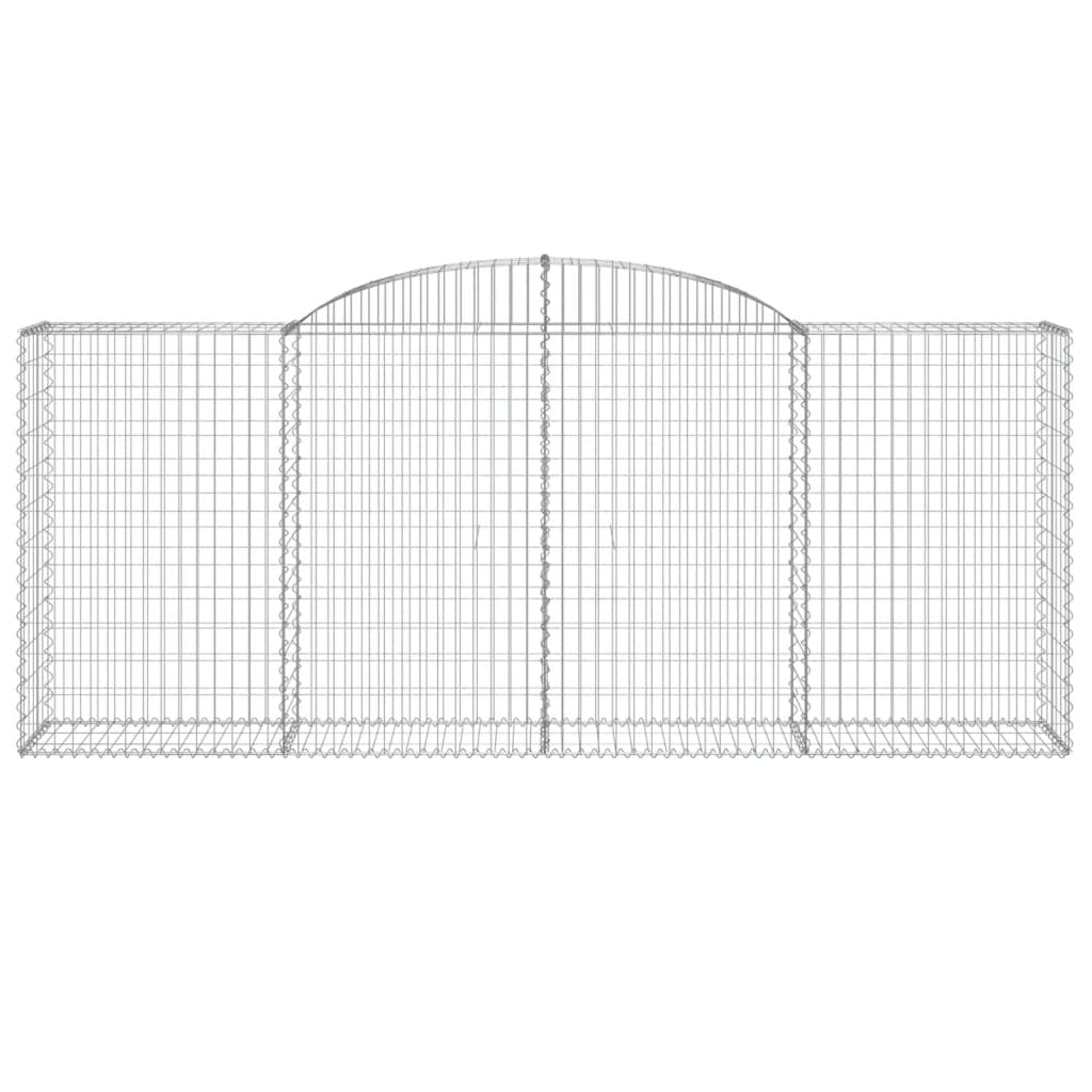 Arched Gabion Baskets 8 pcs 118.1"x19.7"x47.2"/55.1" Galvanized Iron