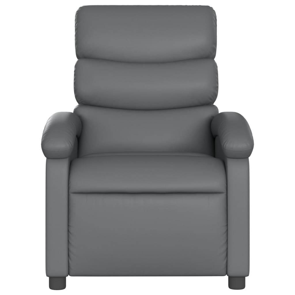 Electric Recliner Chair Gray Faux Leather