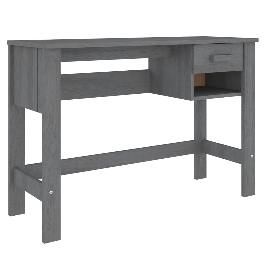 Desk HAMAR Dark Gray 43.3"x15.7"x29.5" Solid Wood Pine