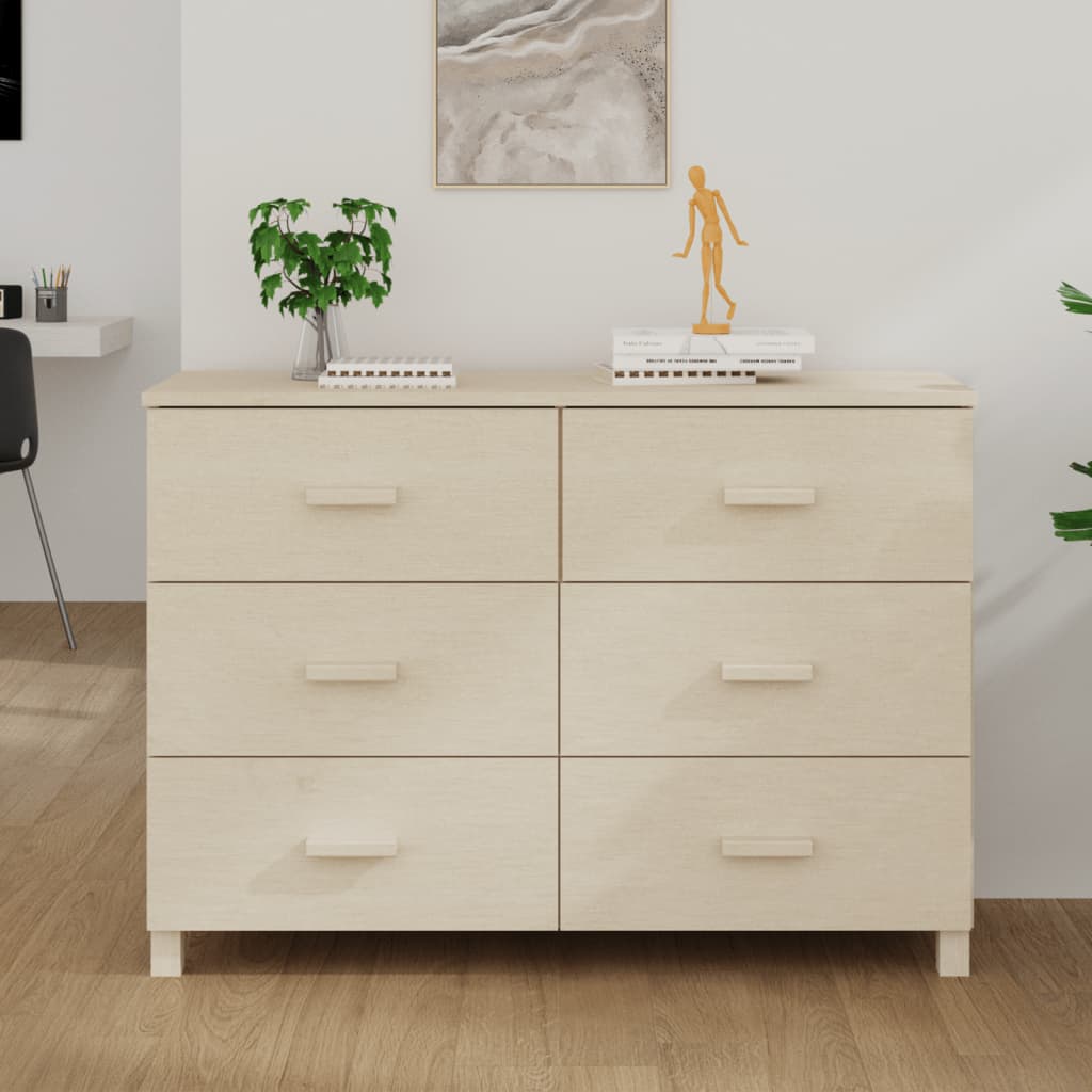 Sideboard HAMAR White 44.5"x15.7"x31.5" Solid Wood Pine