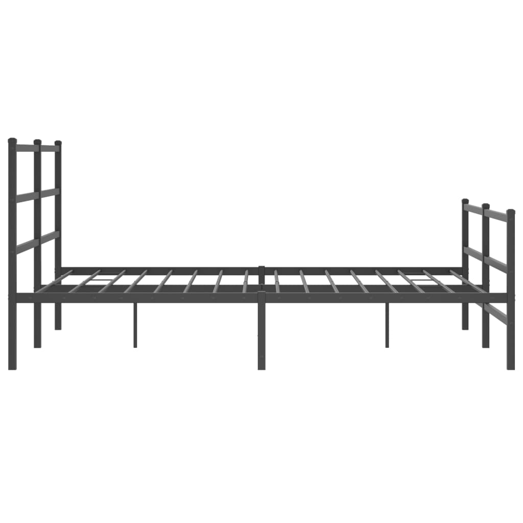 Metal Bed Frame without Mattress with Footboard��Black 59.1"x78.7"