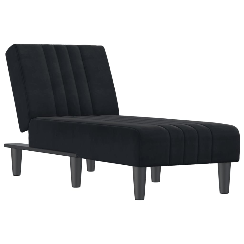 Chaise Longue Black Velvet