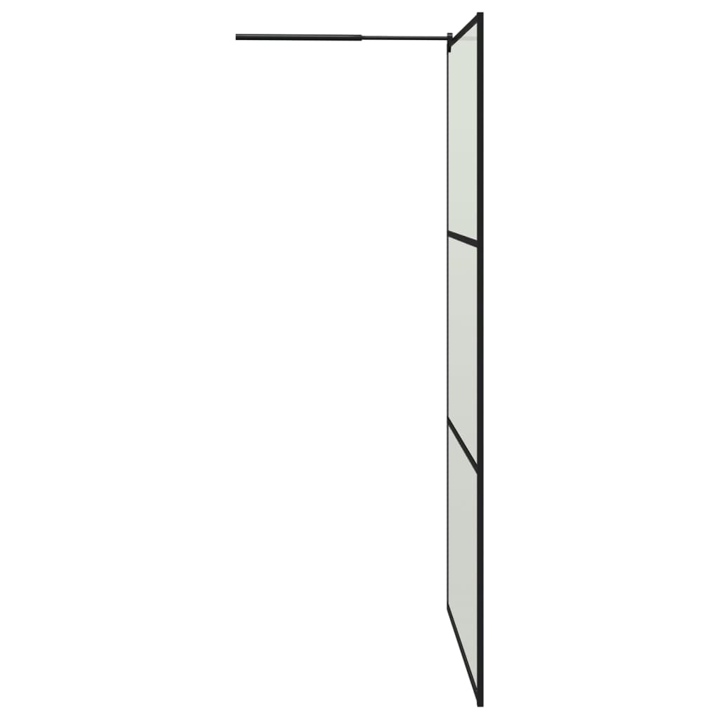 Walk-in Shower Wall with Shelf Black 45.3"x76.8" ESG Glass&Aluminum