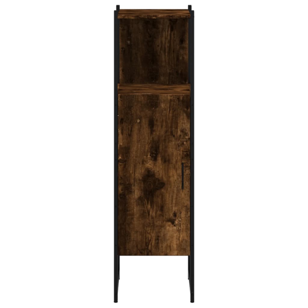 Bathroom Cabinet Smoked Oak 13"x13"x47.4" Engineered Wood