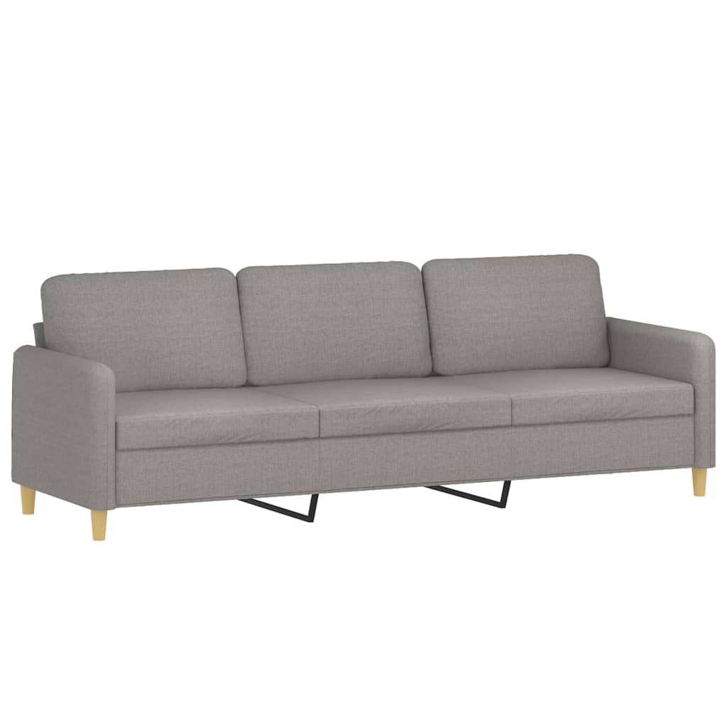 3-Seater Sofa with Footstool Light Gray 82.7" Fabric