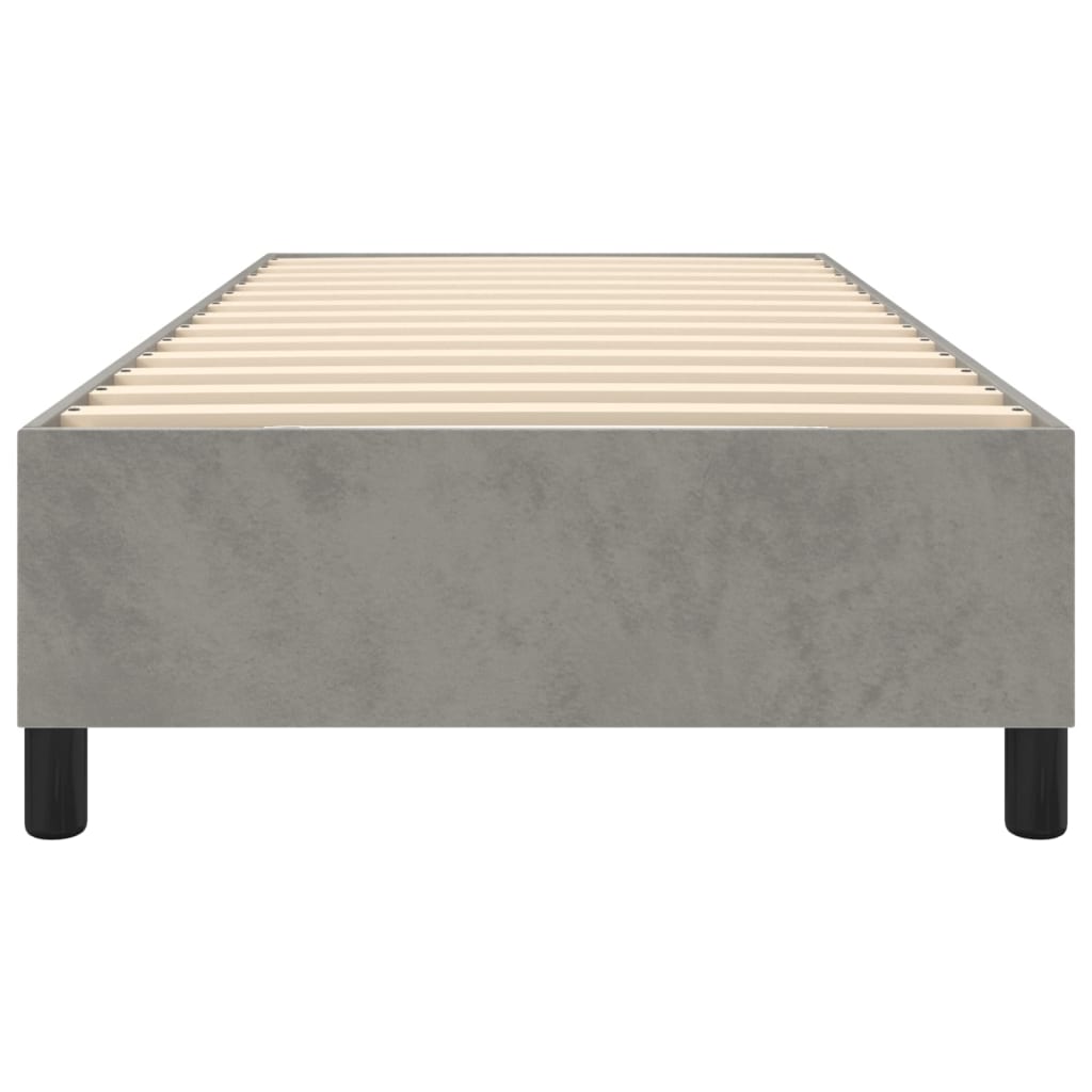 Bed Frame without Mattress Light Gray Twin Velvet (US Only)