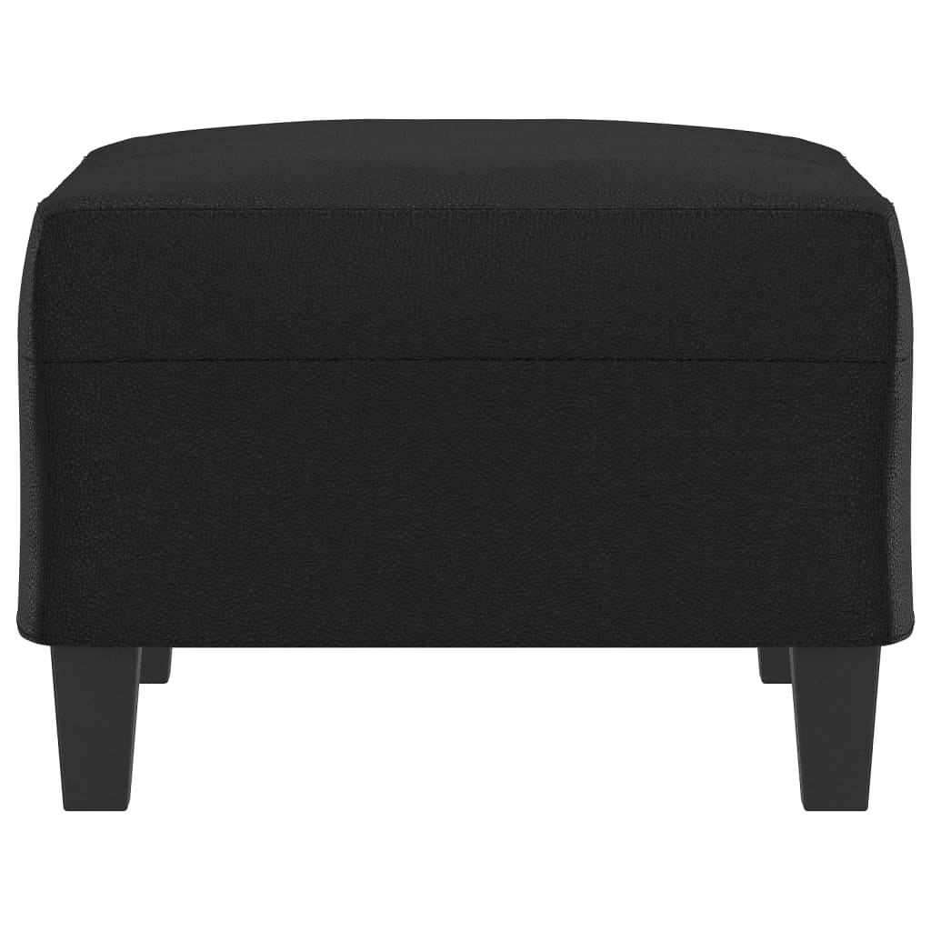 Footstool Black 27.6"x21.7"x16.1" Faux Leather