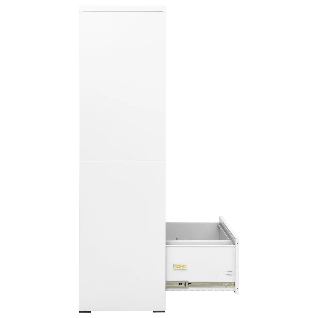 Filing Cabinet White 35.4"x18.1"x64.6" Steel