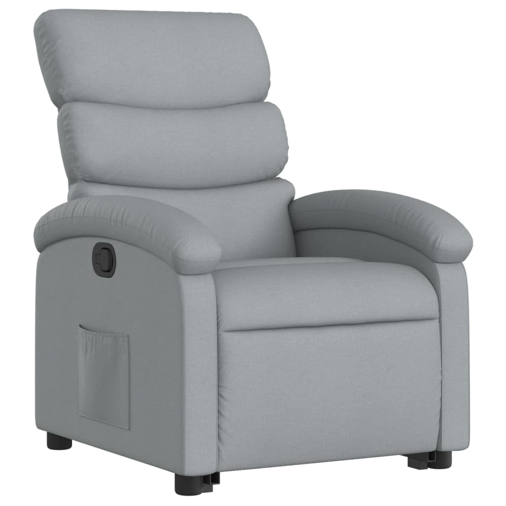 Stand up Recliner Chair Light Gray Fabric