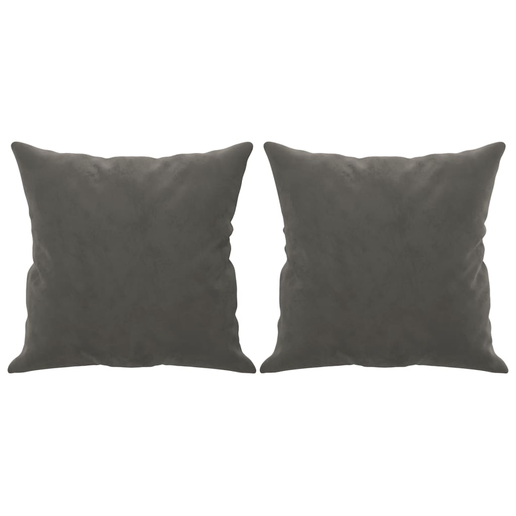 2-Seater Sofa with Pillows&Cushions Dark Gray 47.2" Velvet