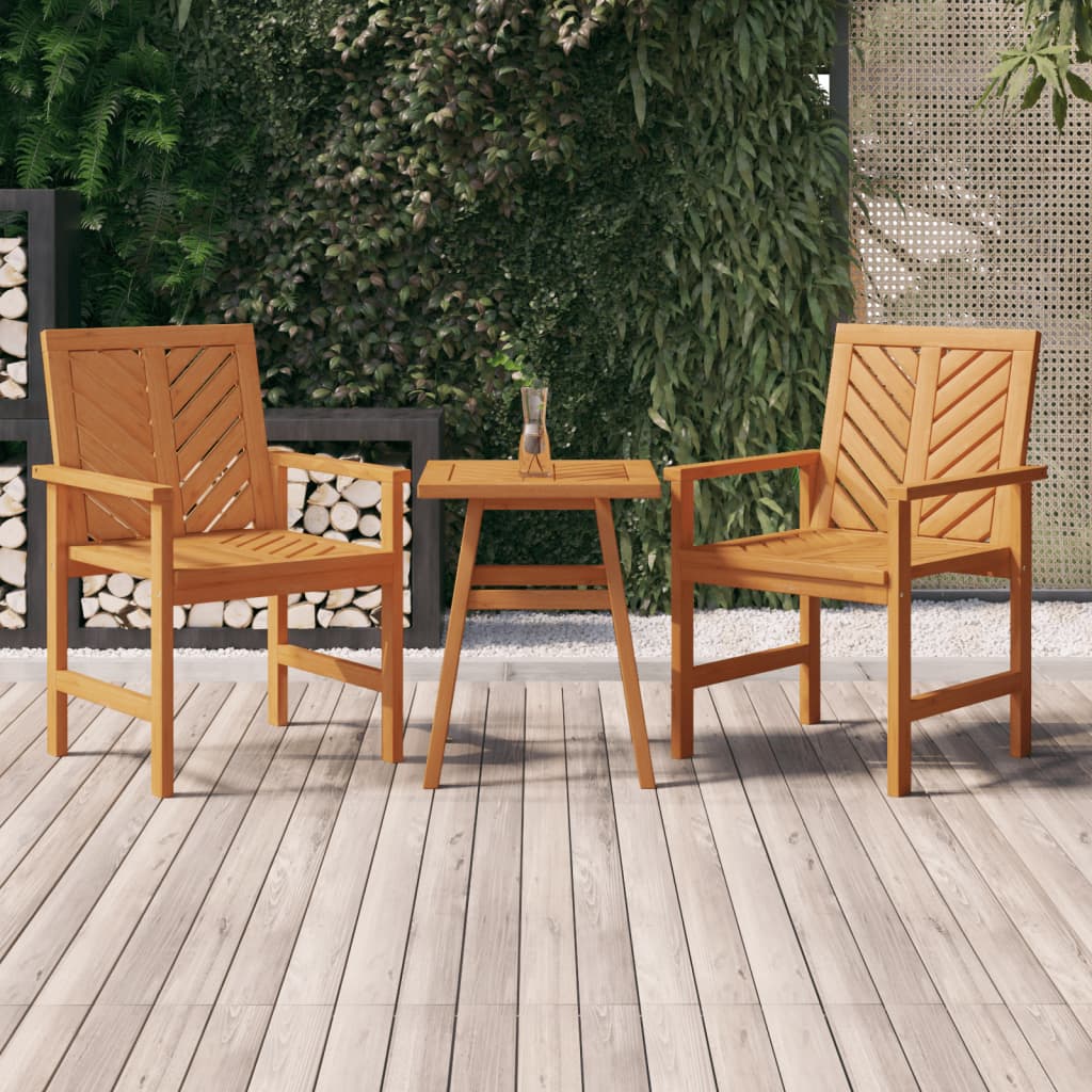 Patio Dining Chairs 2 pcs Solid Wood Acacia