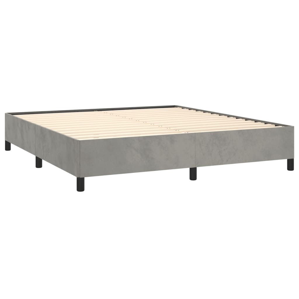 Bed Frame without Mattress Light Gray 59.8"x79.9" Queen Velvet