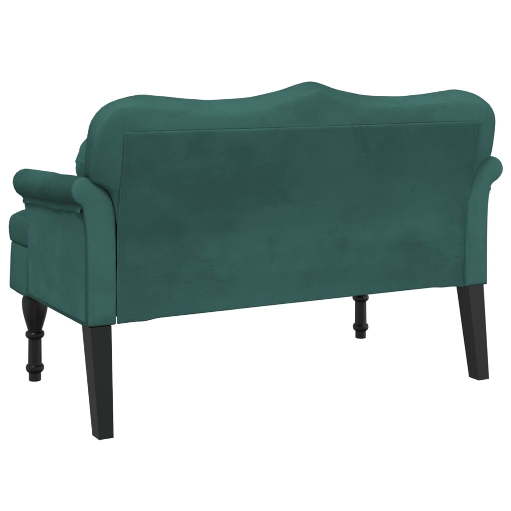 Bench with Cushions Dark Green 47.4"x25.6"x29.5" Velvet