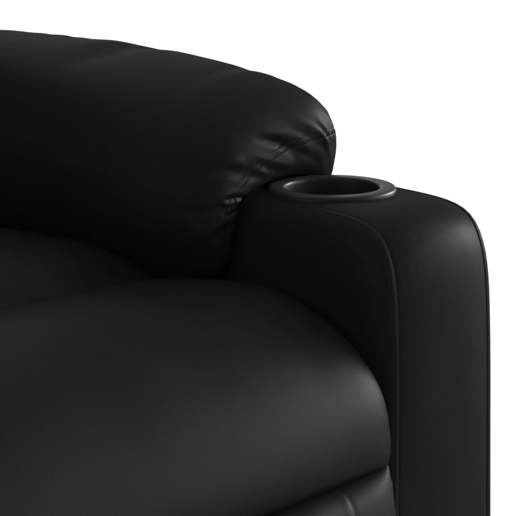 Stand up Massage Recliner Chair Black Faux Leather