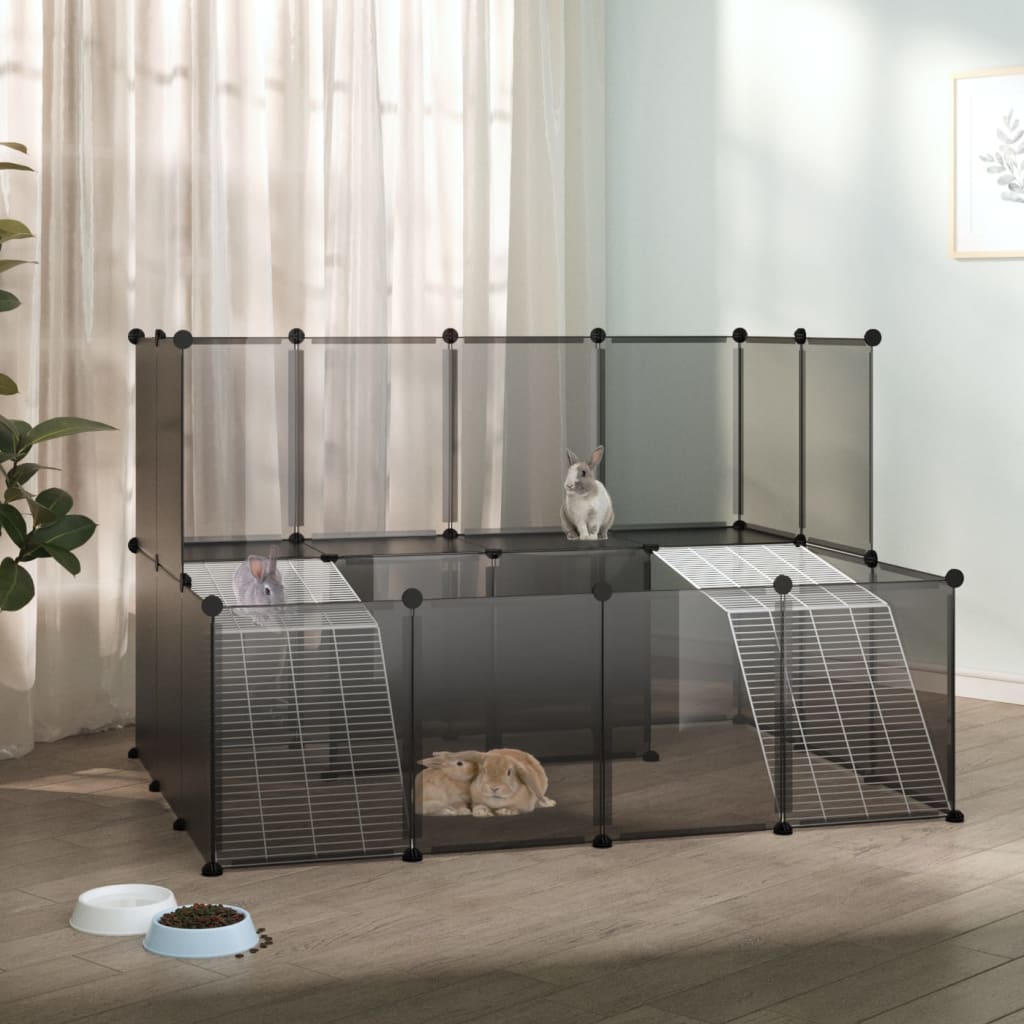 Small Animal Cage Black 56.3"x42.1"x36.6" PP and Steel