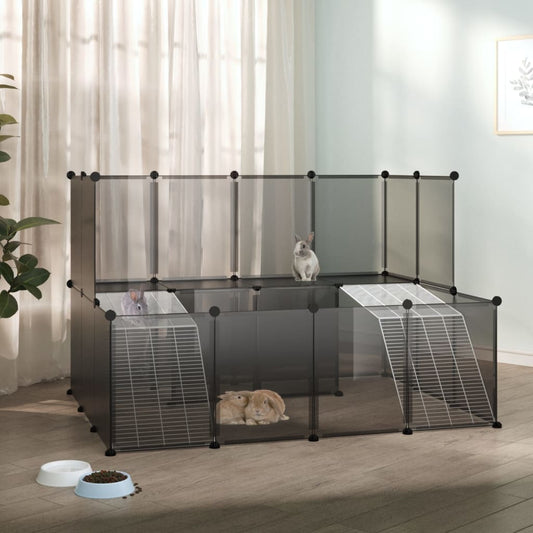 Small Animal Cage Black 56.3"x42.1"x36.6" PP and Steel