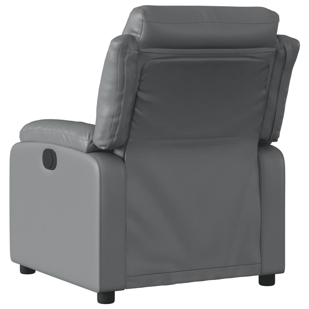 Massage Recliner Chair Gray Faux Leather