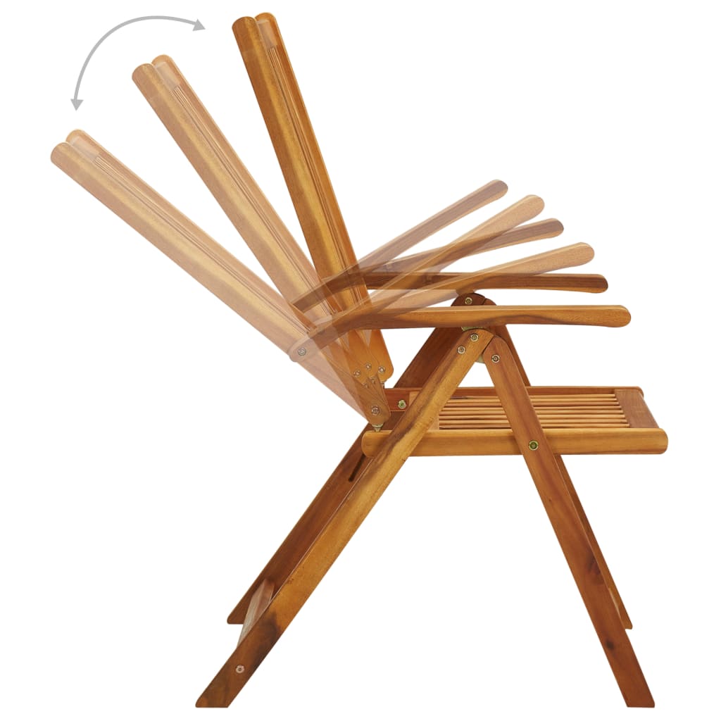 Folding Patio Chairs 6 pcs with Cushions Solid Acacia Wood