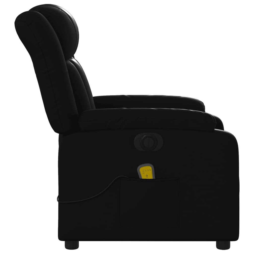 Electric Massage Recliner Chair Black Faux Leather