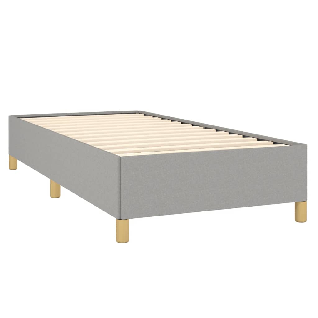 Bed Frame without Mattress Light Gray 39.4"x74.8" Twin Fabric