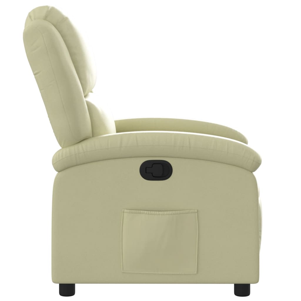 Recliner Chair Cream Real Leather