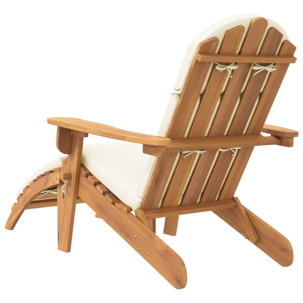 Adirondack Patio Chair with Footrest Solid Wood Acacia